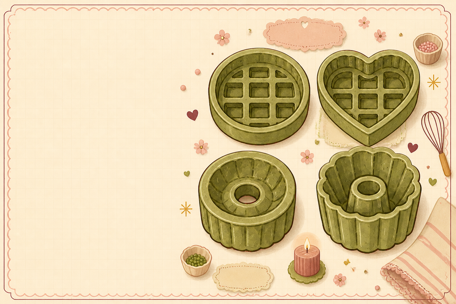 Coleção de formas para velas de confeitaria