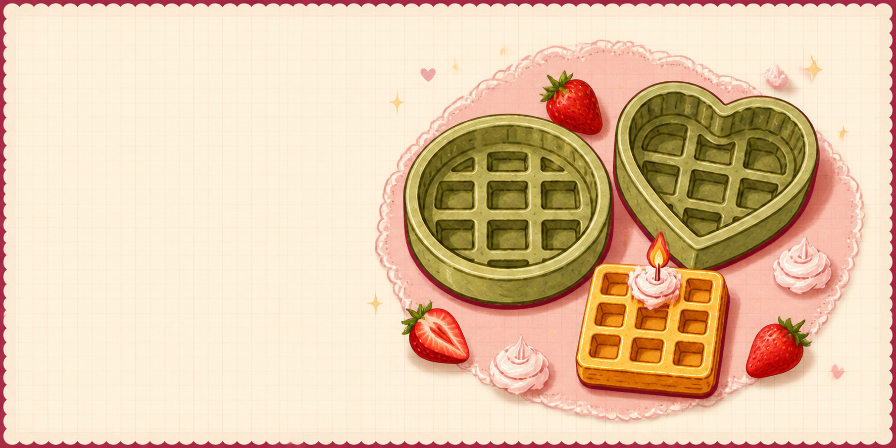 Formas Waffle Redondo e Waffle Coração da Coleção Confeitaria